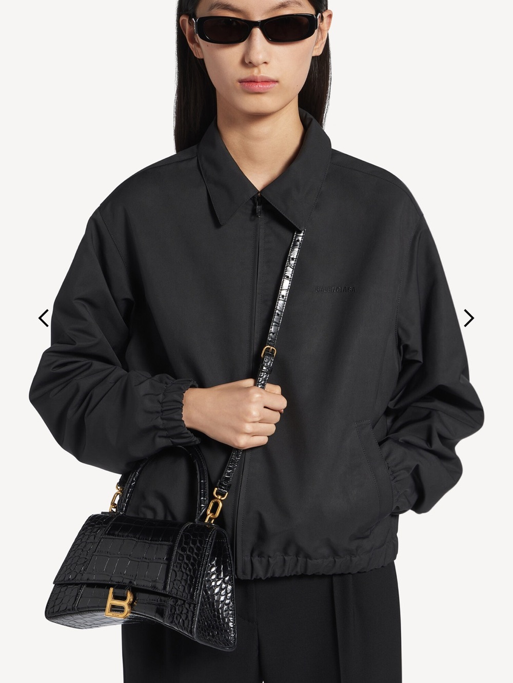Balenciaga Black Croc-Embossed Top Handle Bag Small - Picture 6 of 6